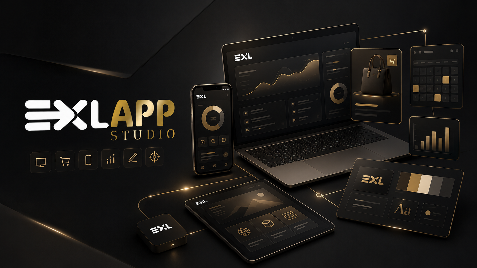 Mockup de interfaces digitales desarrolladas por Excalapp Studio